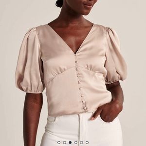 Abercrombie Satin Bow Back Blouse